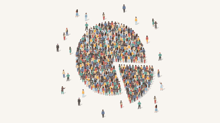 graphic of people as a pie graph
