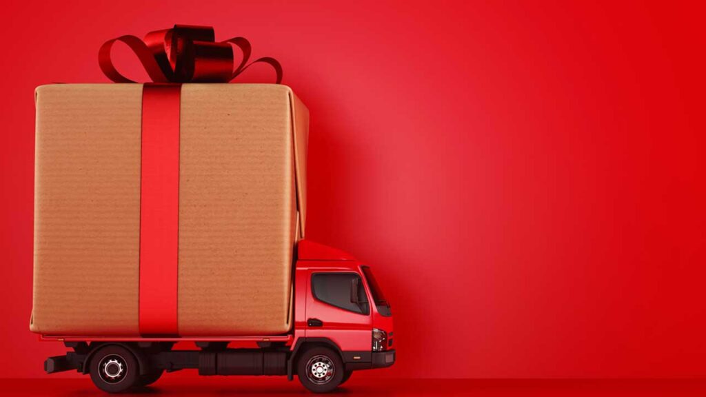 truck with box and bow