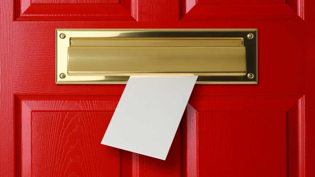mail going into mail slot