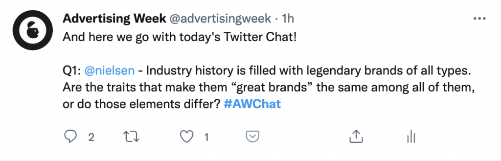 advertising week twitter chat with nielsen screen shots