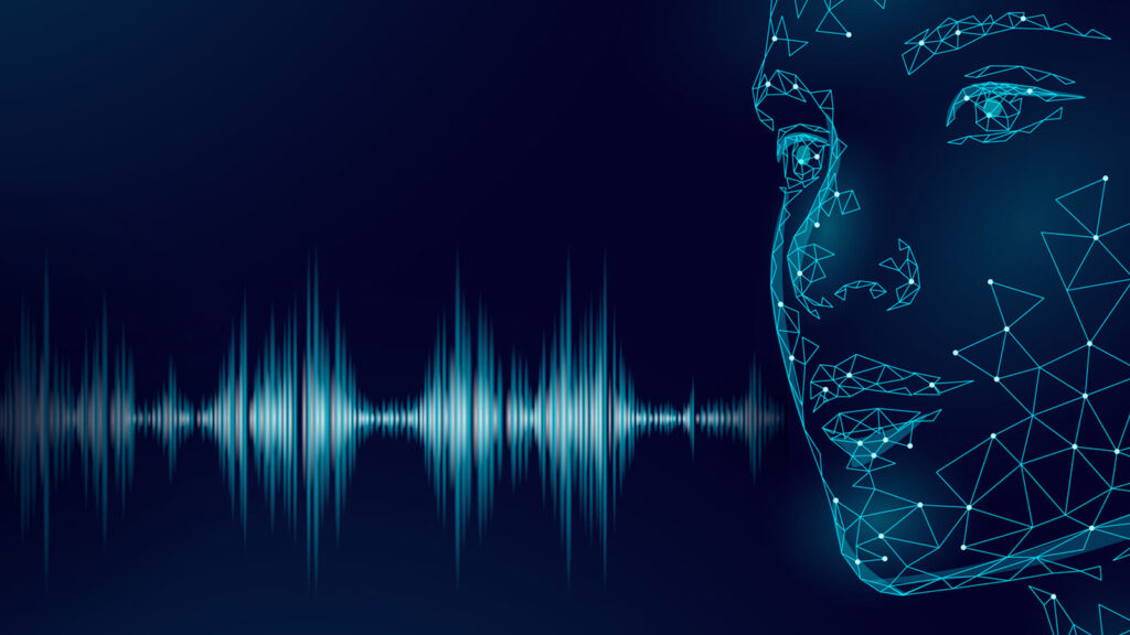 graphic of audio waves from person speaking