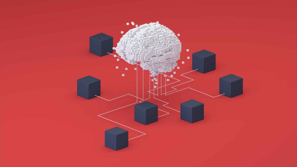 brain connected to blocks