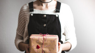 person holding present