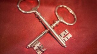 two antique keys
