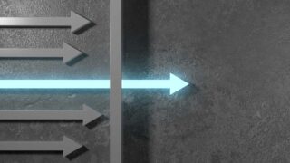 lit up arrow passing other unlit arrows