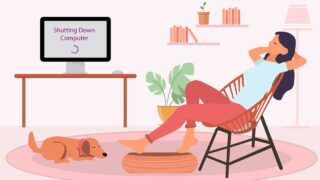 vector graphic of woman lounging with her dog