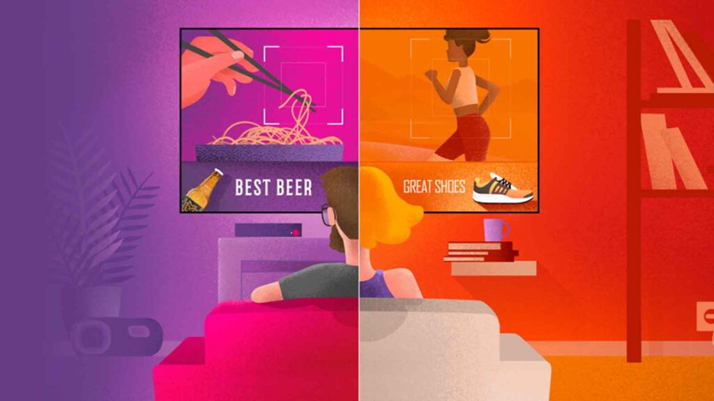 graphic showing opposite tv screens for male and female