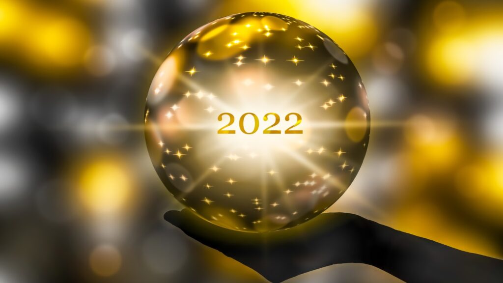golden globe with 2022 on it