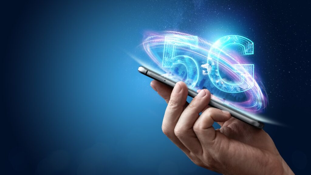 phone with 5g graphic