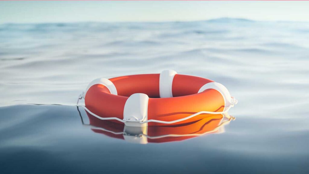 life preserver in water
