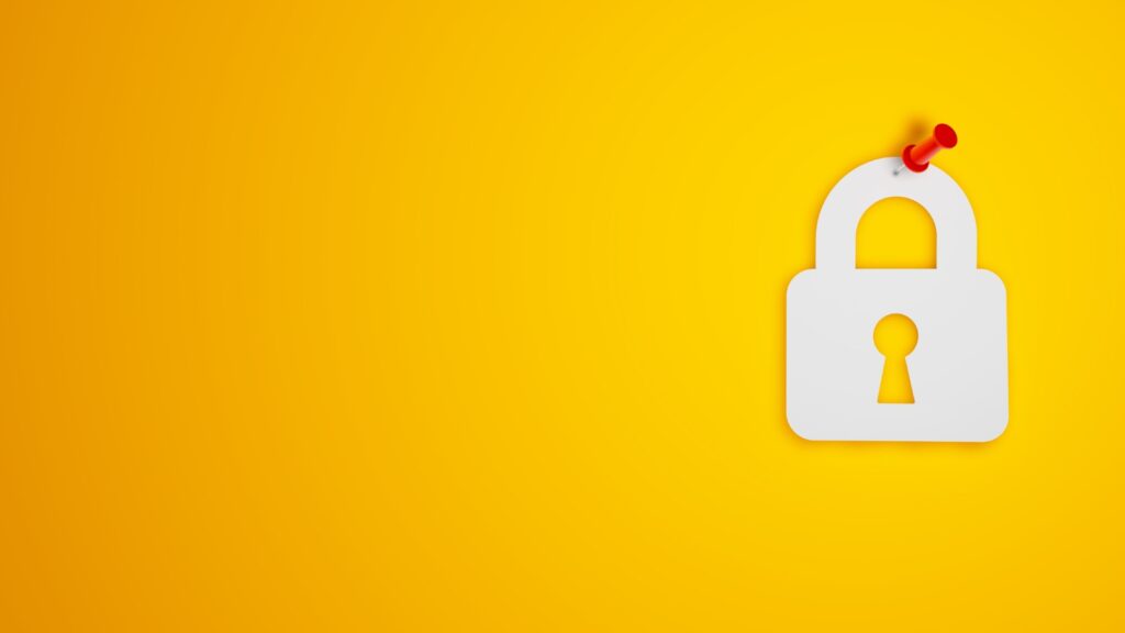 padlock pinned to wall