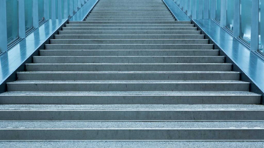 looking down stairs