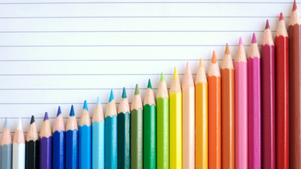 colored pencils as bar graph