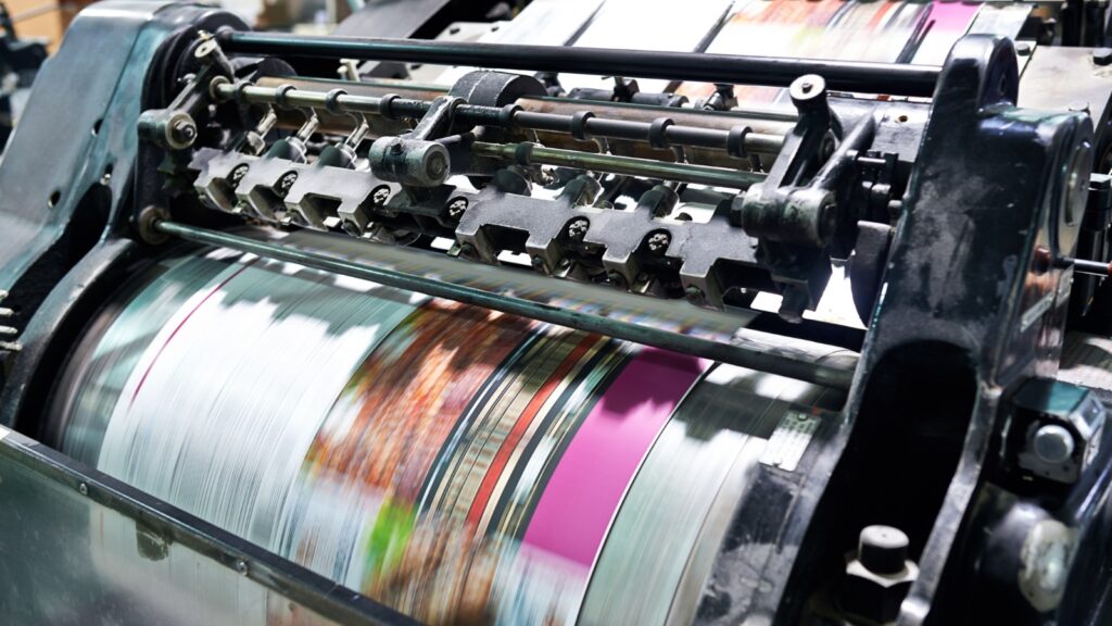photo of magazine being printed