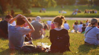 people in park sitting