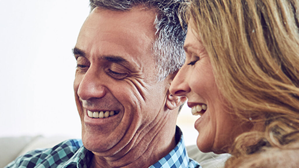 a couple laughing