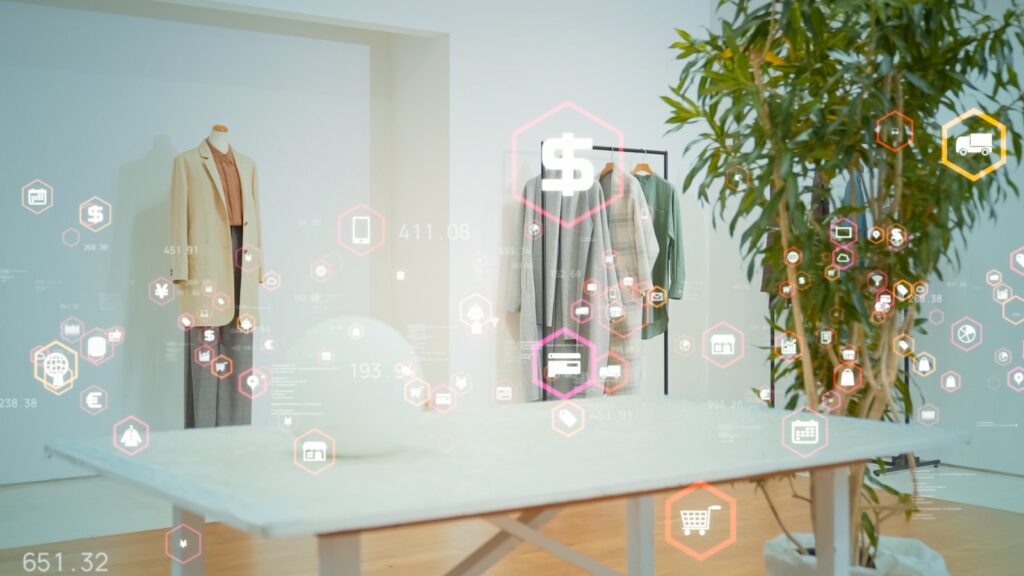 digital graphics overlayed on retail setting"