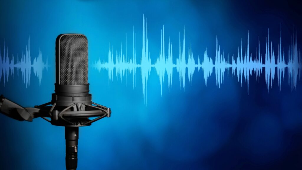pro microphone with audio graphic