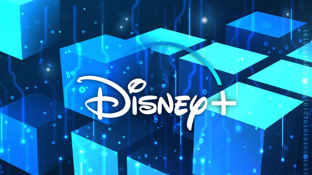Disney logo on abstract blue background