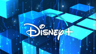 Disney logo on abstract blue background