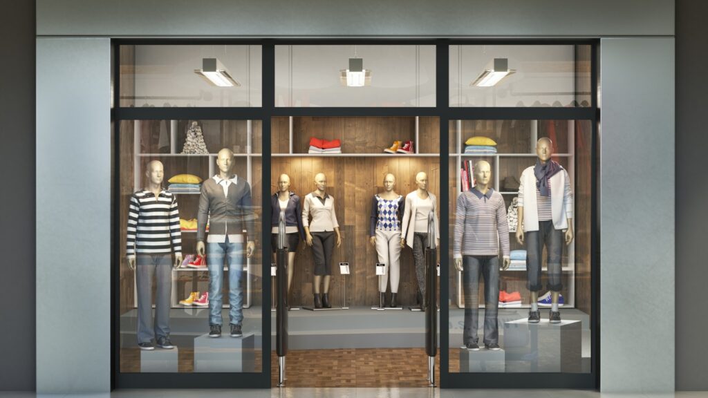 mannequins in window