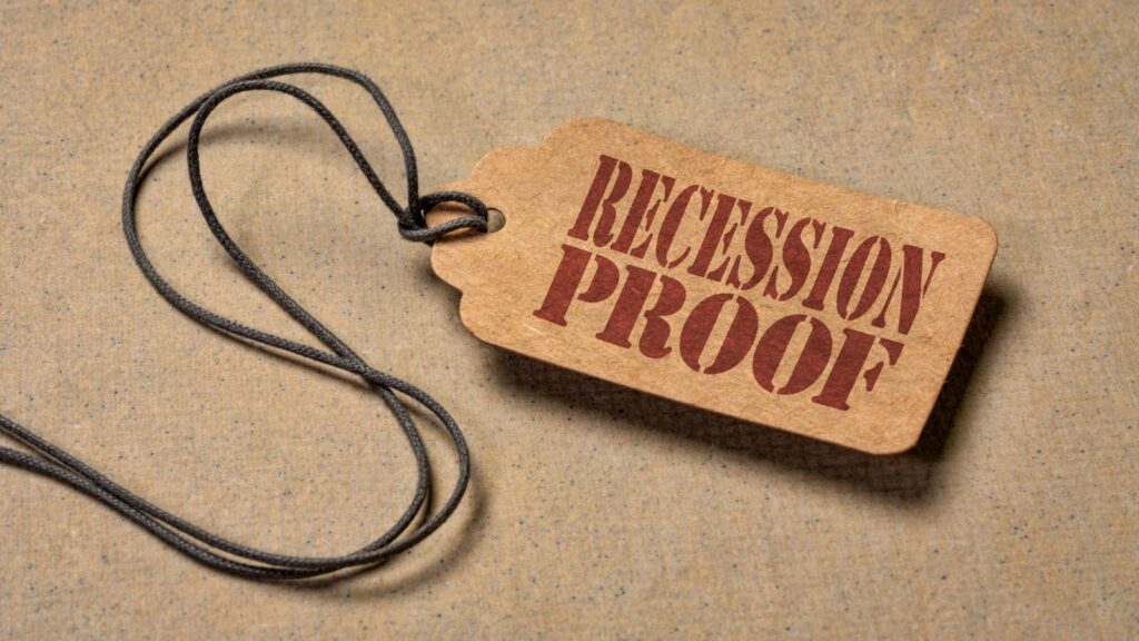 tag reads recession proof
