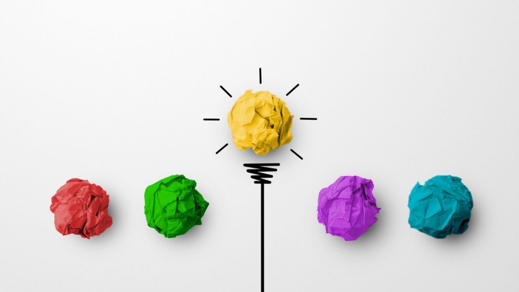 concept-creative-idea-and-innovation-paper-scrap-ball-yellow-colour-picture