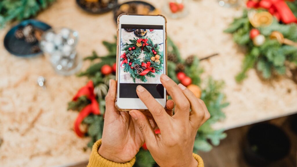 Florist Creating Social Media Content