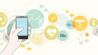 Smartphone for healthcare stock illustration