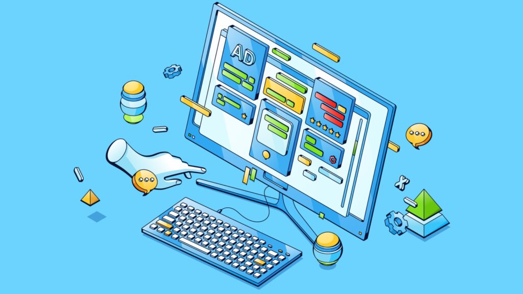 Vector banner of programmatic advertising