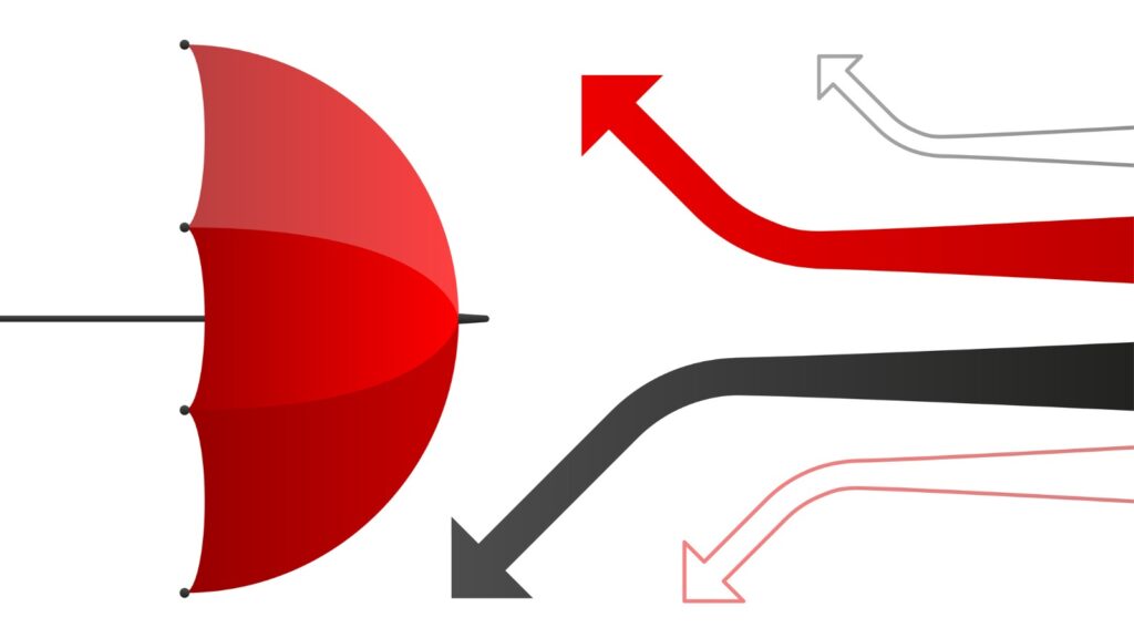 Wealth protection. Protection marketing crash. Investment stock in market downturn.