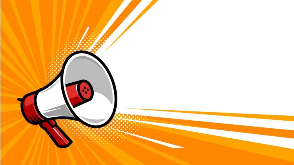 Pop art illustration of a megaphone