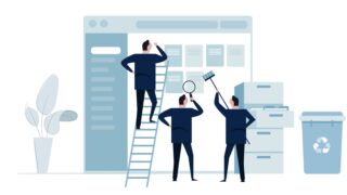Data cleansing clear wipe bad error file from system removing bad data stock illustration