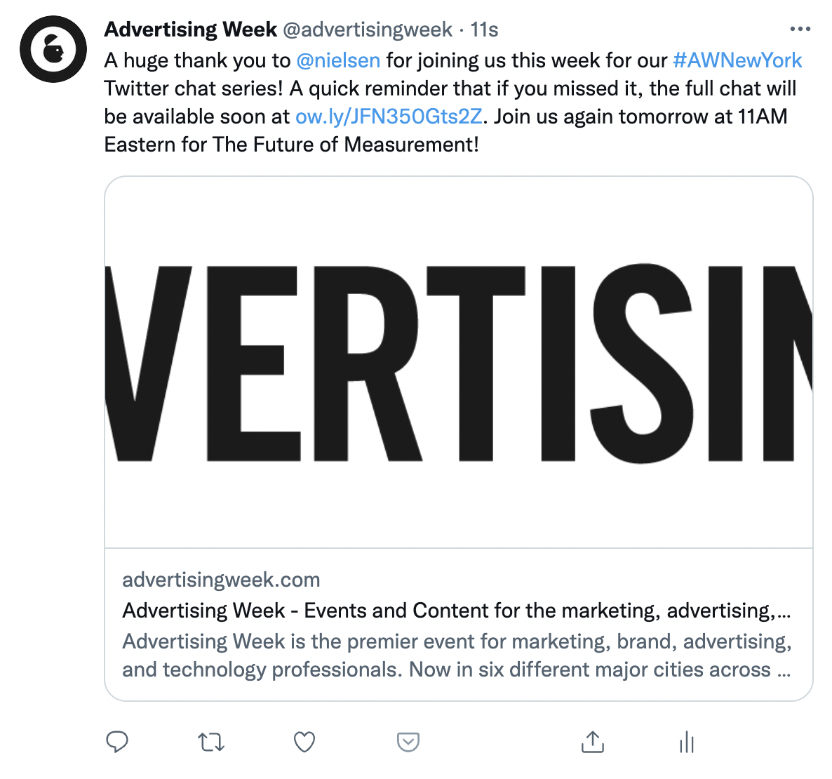 AWNewYork Twitter Chat series with Nielsen continues with part 2