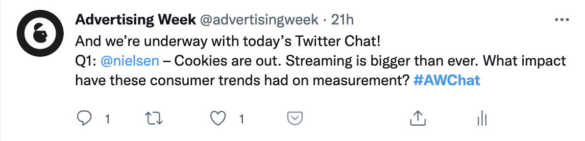 advertising week Nielsen twitter chat screen shot