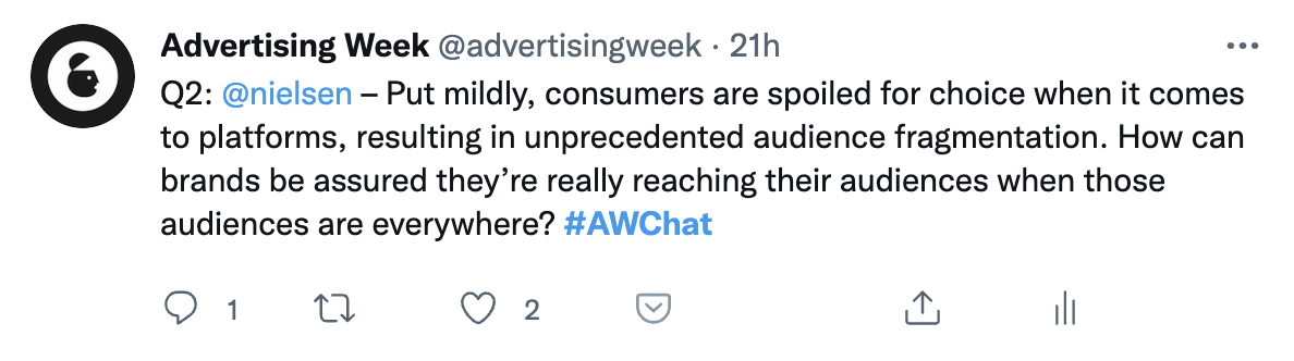 advertising week Nielsen twitter chat screen shot