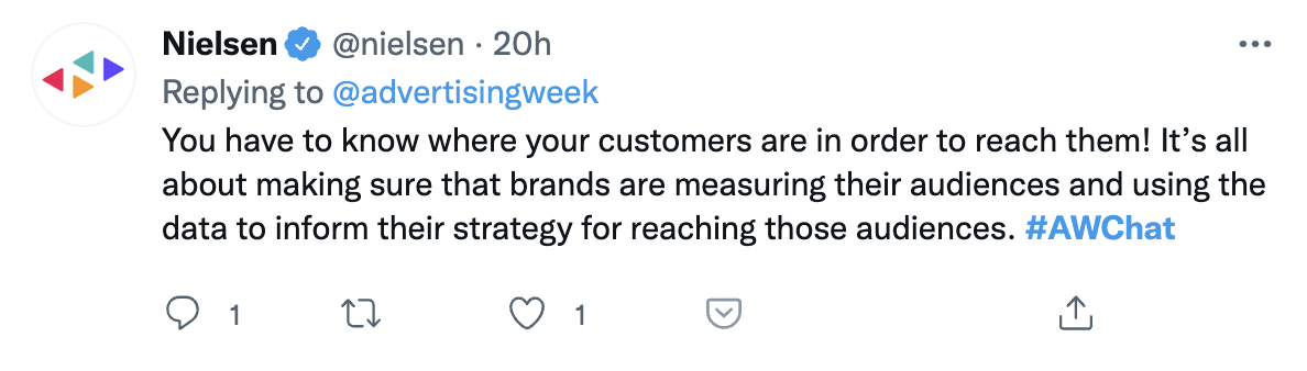 advertising week Nielsen twitter chat screen shot