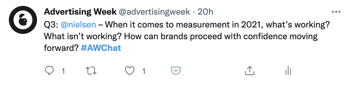 advertising week Nielsen twitter chat screen shot