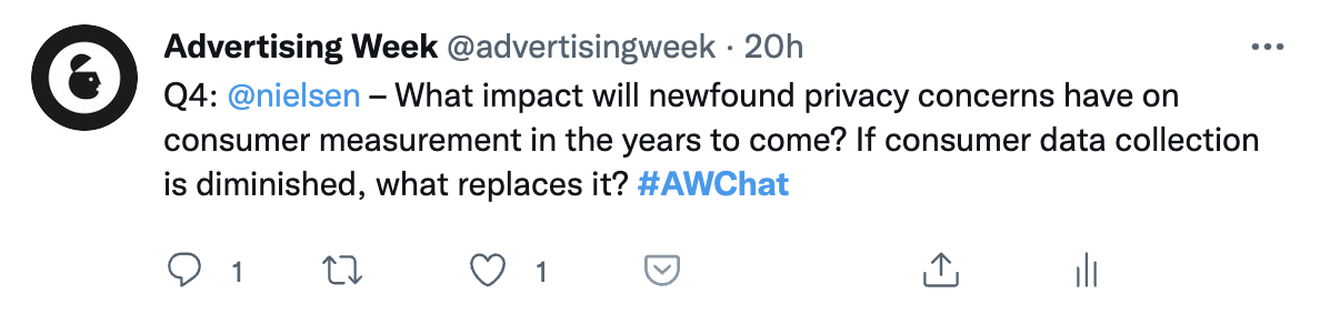advertising week Nielsen twitter chat screen shot