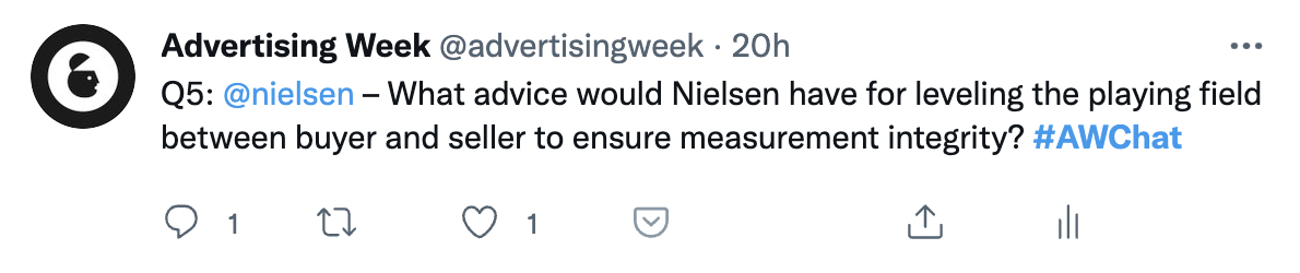 advertising week Nielsen twitter chat screen shot