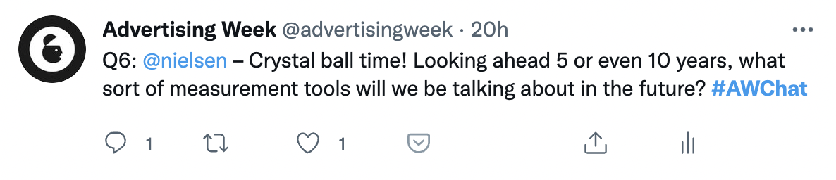 advertising week Nielsen twitter chat screen shot